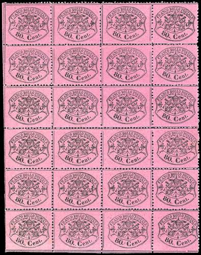 1868 - 80 cent. lilla rosso, non ... 