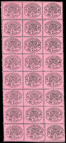 1868 - 80 cent. lilla rosso, non ... 