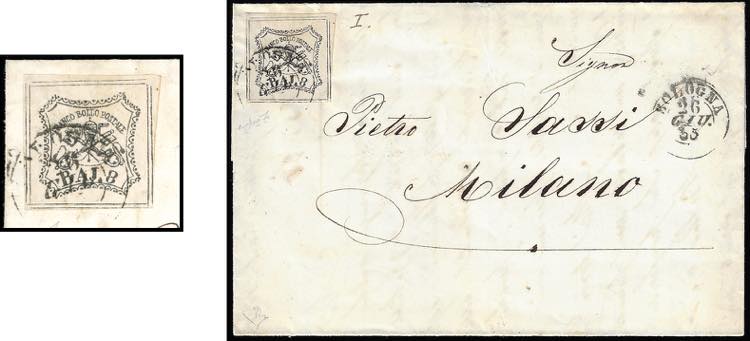 1855 - 8 baj bianco, falso per ... 