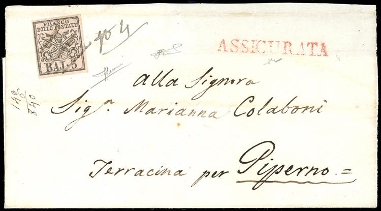 ROMA, penna + assicurata in rosso ... 