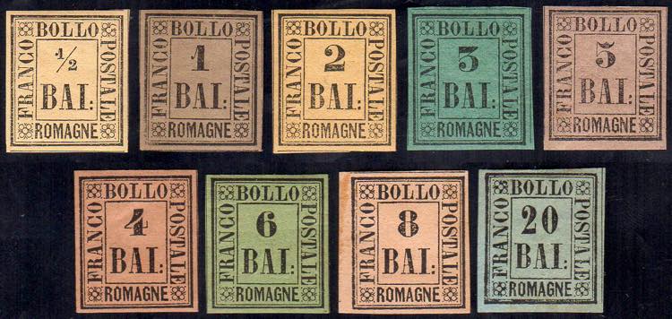 1859 - Serie completa (1/9), gomma ... 