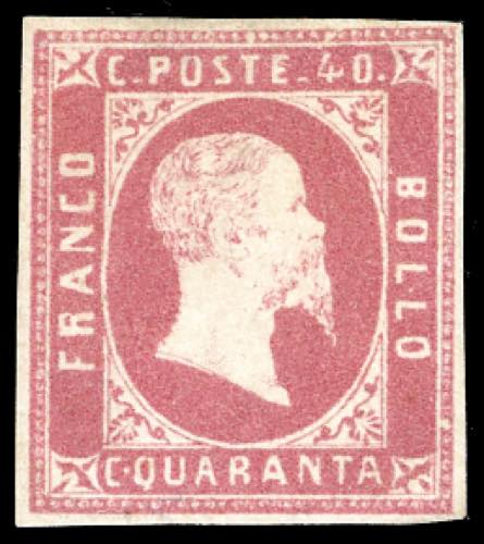 1851 - 40 cent. rosa (3), nuovo, ... 