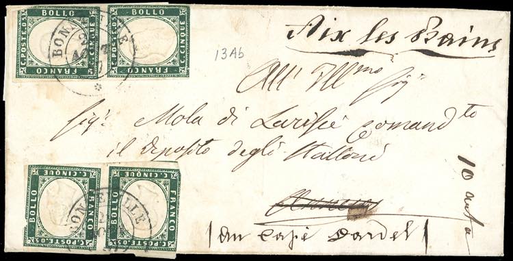 1857 - 5 cent. verde mirto scuro ... 