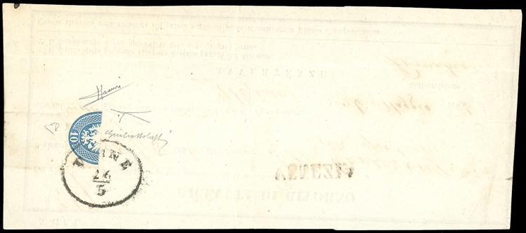 1866 - 10 soldi azzurro, dent. 11 ... 
