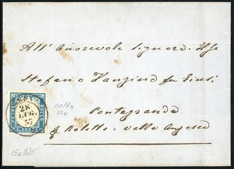 1857 - 20 cent. cobalto verdastro ... 