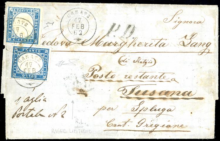 1862 - 20 cent. celeste grigiastro ... 