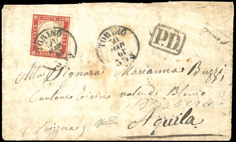 1861 - 40 cent. rosso carminio ... 