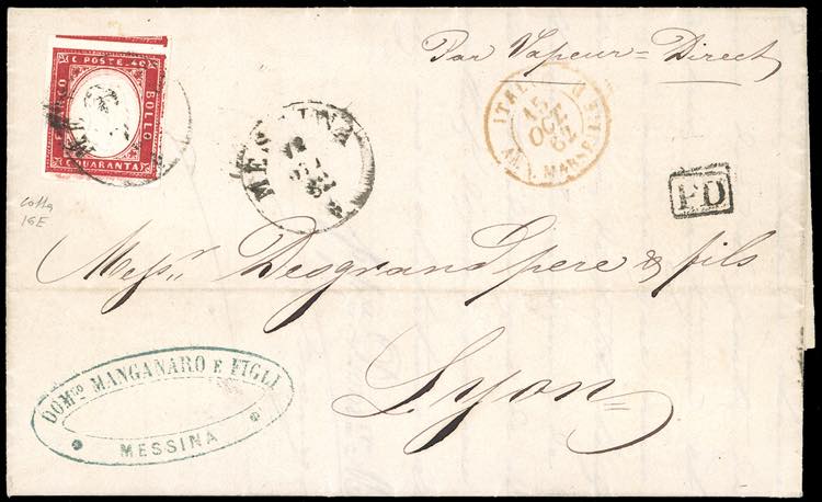 1862 - 40 cent. rosa carminio ... 