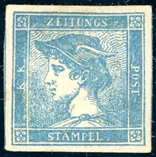 1851 - 3 cent. Mercurio azzurro, I ... 