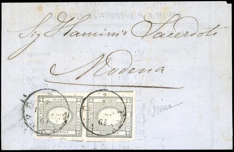 1861 - 1 cent. grigio nero per ... 