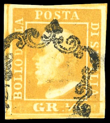 1859 - 1/2 grano giallo arancio ... 