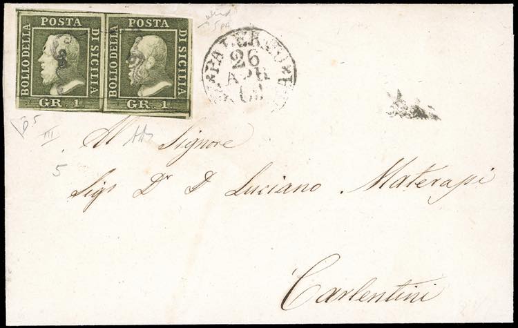 1860 - 1 grano verde oliva chiaro, ... 