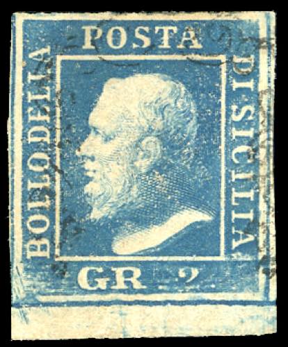1859 - 2 grana azzurro oltremare ... 