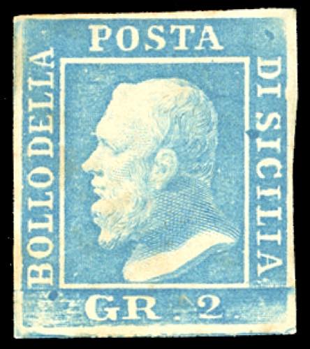 1859 - 2 grana azzurro, II tavola, ... 