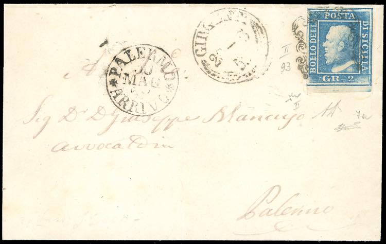 1859 - 2 grana azzurro, II tavola, ... 