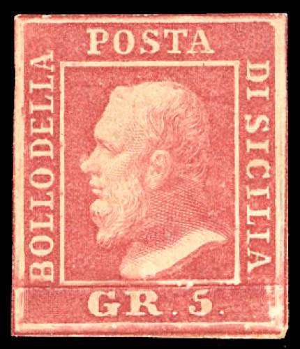 1859 - 5 grana rosa carminio, I ... 