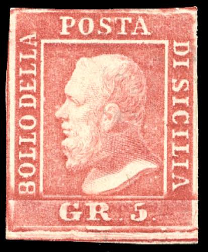 1859 - 5 grana rosa carminio, I ... 