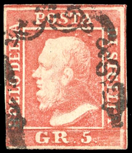 1859 - 5 grana rosa carminio, I ... 