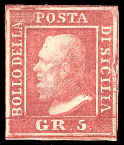 1859 - 5 grana carminio scuro, I ... 