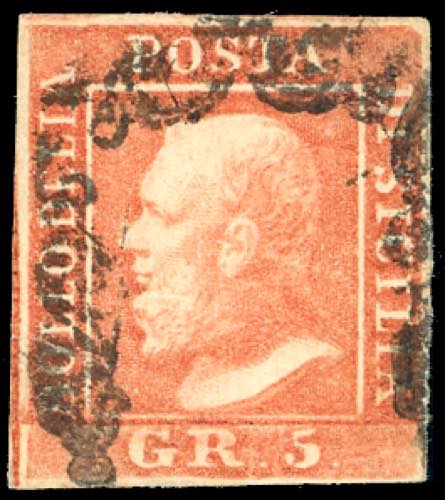 1859 - 5 grana vermiglio chiaro, I ... 