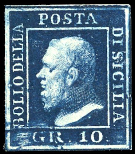1859 - 10 grana azzurro cupo (12), ... 