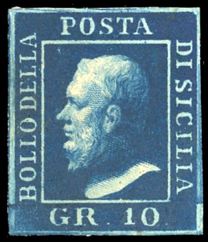 1859 - 10 grana azzurro cupo (12), ... 
