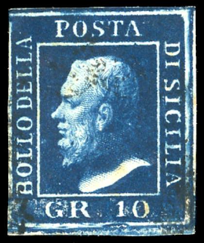 1859 - 10 grana azzurro cupo (12), ... 