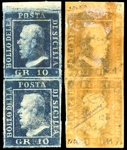 1859 - 10 grana indaco scuro, ... 