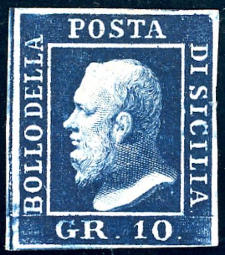 1859 - 10 grana indaco nero (12a), ... 