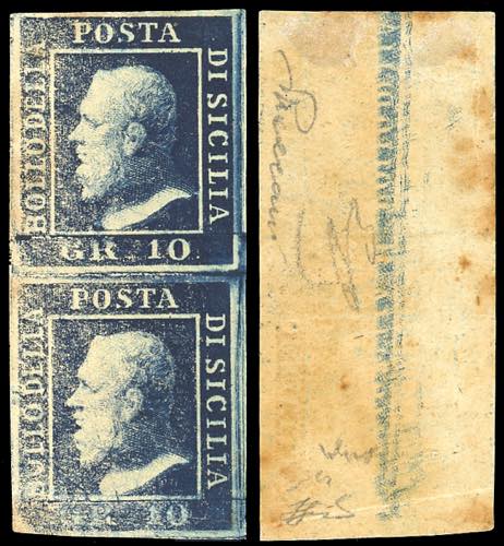 1859 - 10 grana indaco, stampa ... 