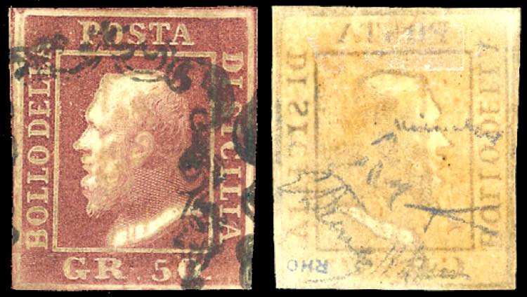 1859 - 50 grana lacca bruno scuro ... 