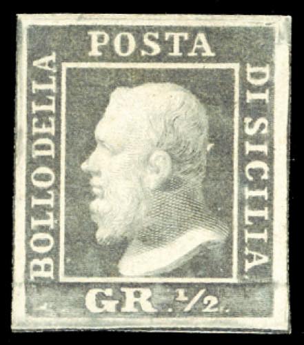 1858 - 1/2 grano lilla grigio, ... 