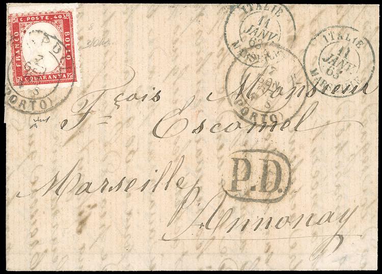1863 - 40 cent. rosso carminio ... 