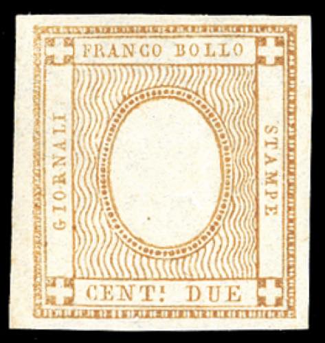 1862 - 2 cent. bistro, effigie di ... 