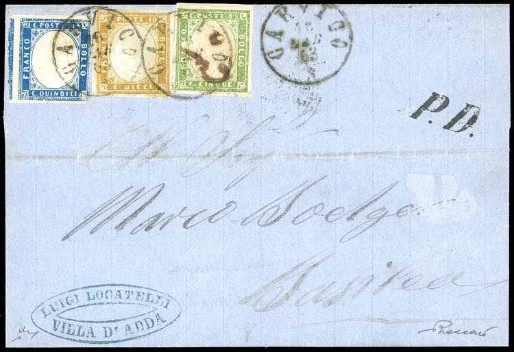 1863 - 15 cent. azzurro tipo ... 