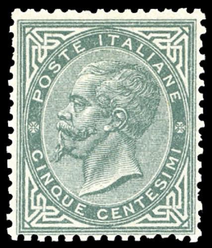 1866 - 5 cent. grigio verde, De La ... 