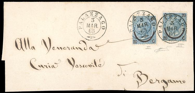 1865 - 20 cent. su 15 cent. Ferro ... 