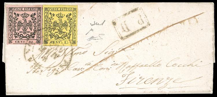 1859 - 10 cent. rosa, punto dopo ... 