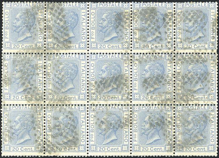 1867 - 20 cent. azzurro, tiratura ... 