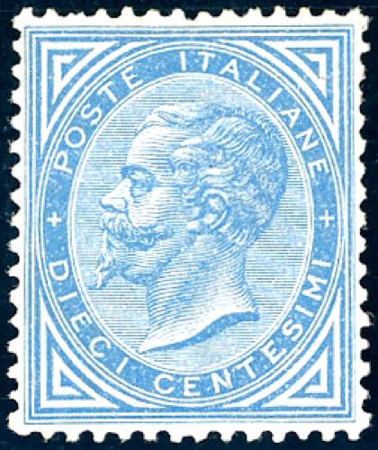 1877 - 10 cent. azzurro (27), ... 