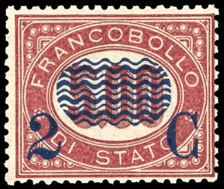 1878 - 2 cent. su 5 lire Servizio ... 