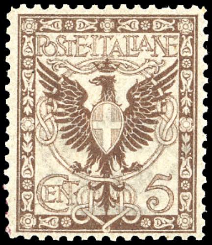 1901 - 5 cent. bruno scuro ... 