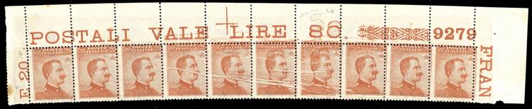 1917 - 20 cent. Michetti, striscia ... 