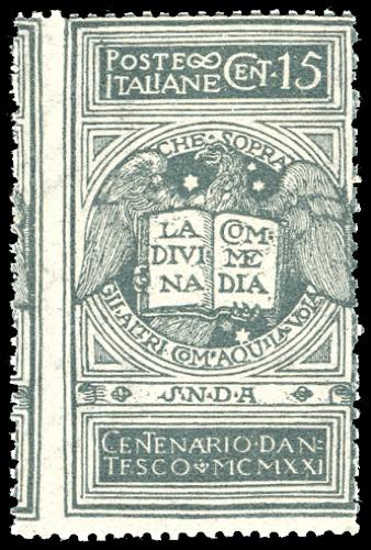 1921 - 15 cent. grigio Dante, non ... 