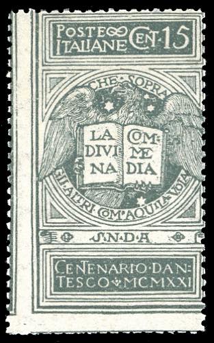 1921 - 15 cent. grigio Dante, non ... 