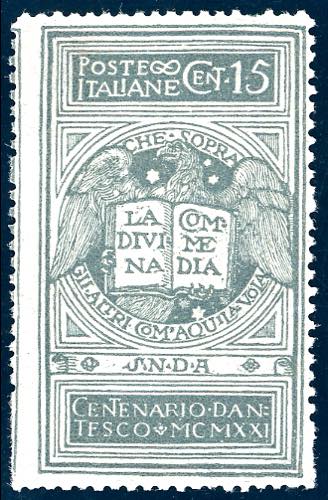 1921 - 15 cent. grigio Dante, non ... 