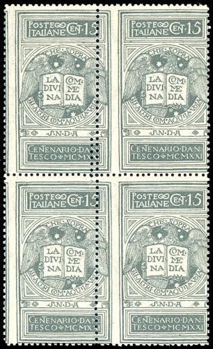 1921 - 15 cent. grigio Dante, non ... 