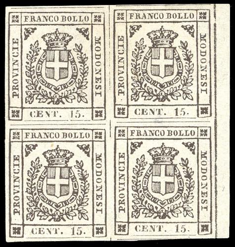 1859 - 15 cent. bruno scuro (13a), ... 