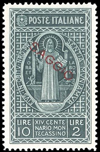 1929 - 10 + 2 lire Montecassino ... 