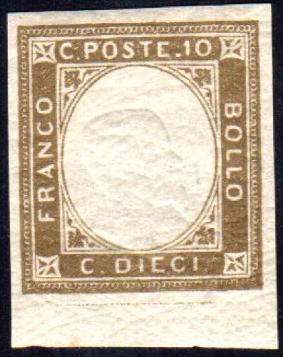 1861 - 10 cent. terra dombra, non ... 